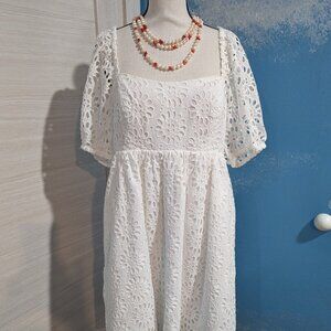 Lilly Pulitzer Elegant White Eyelet Babydoll dress